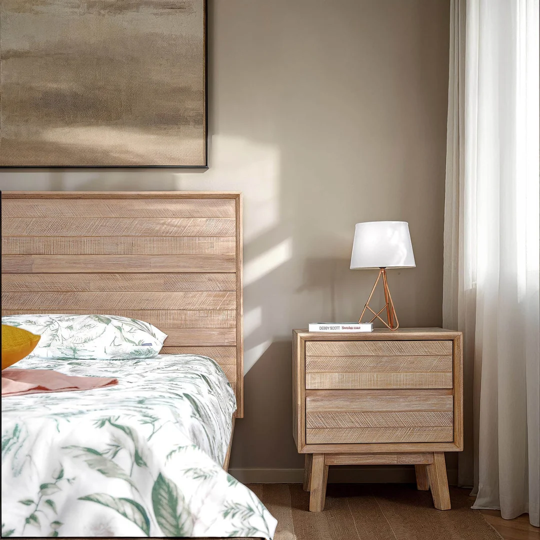 Gia 2 Drawer Nightstand - Light Driftwood - Image 2