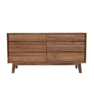 Gia 6 Drawer Dresser - Warm Pecan