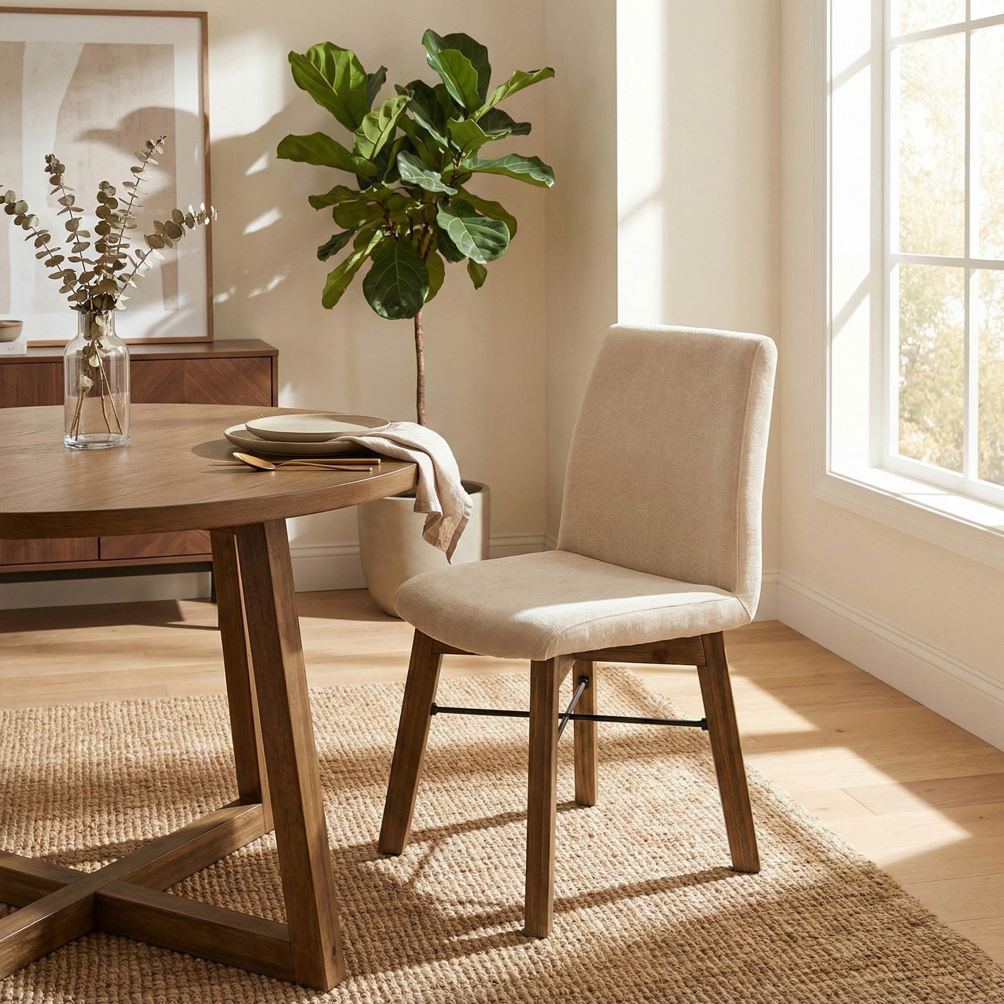 Gia Dining Chair - Warm Pecan - Sand - Image 2