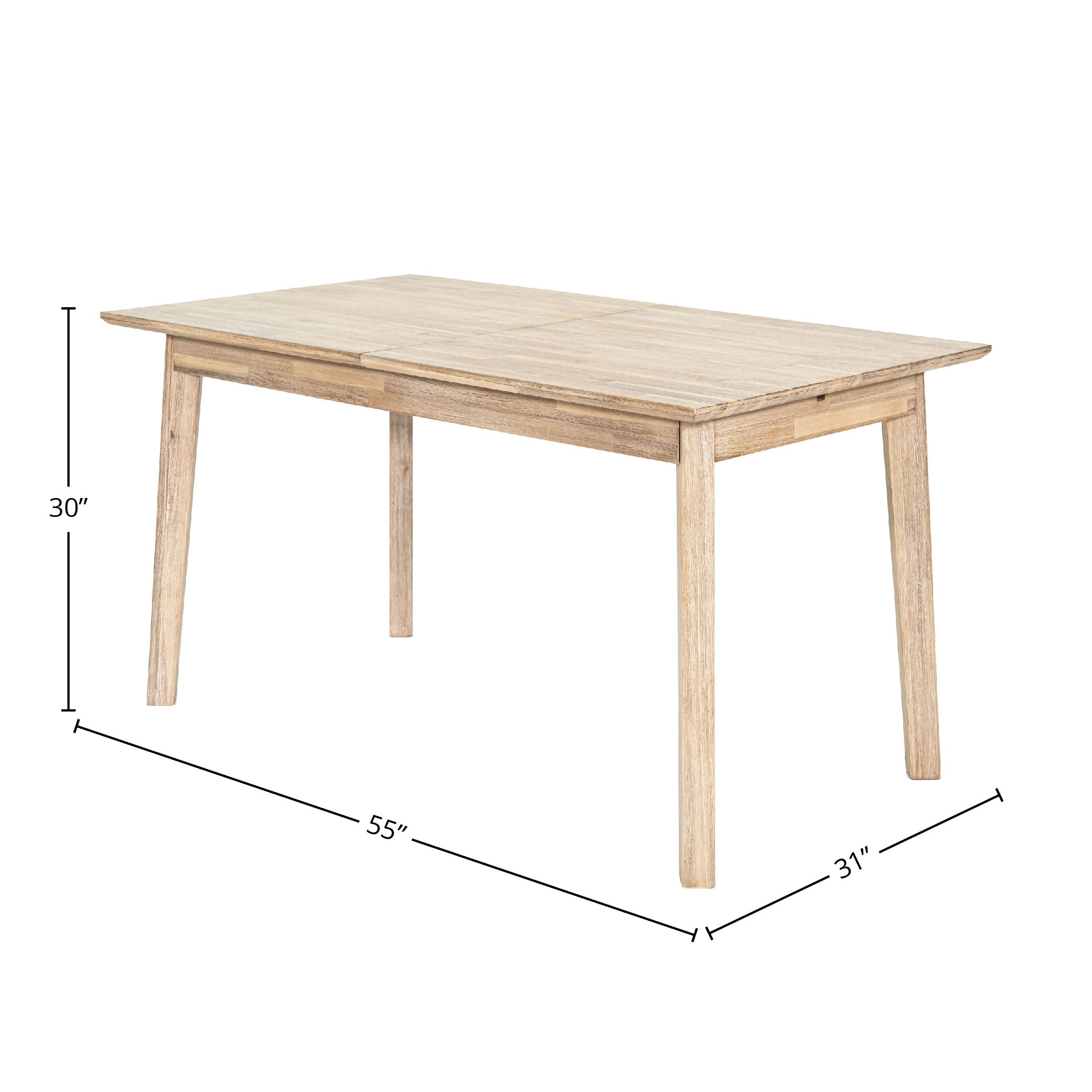 Gia Small Extension Dining Table w/ Butterfly System 55/71" - Light Driftwood - Image 3