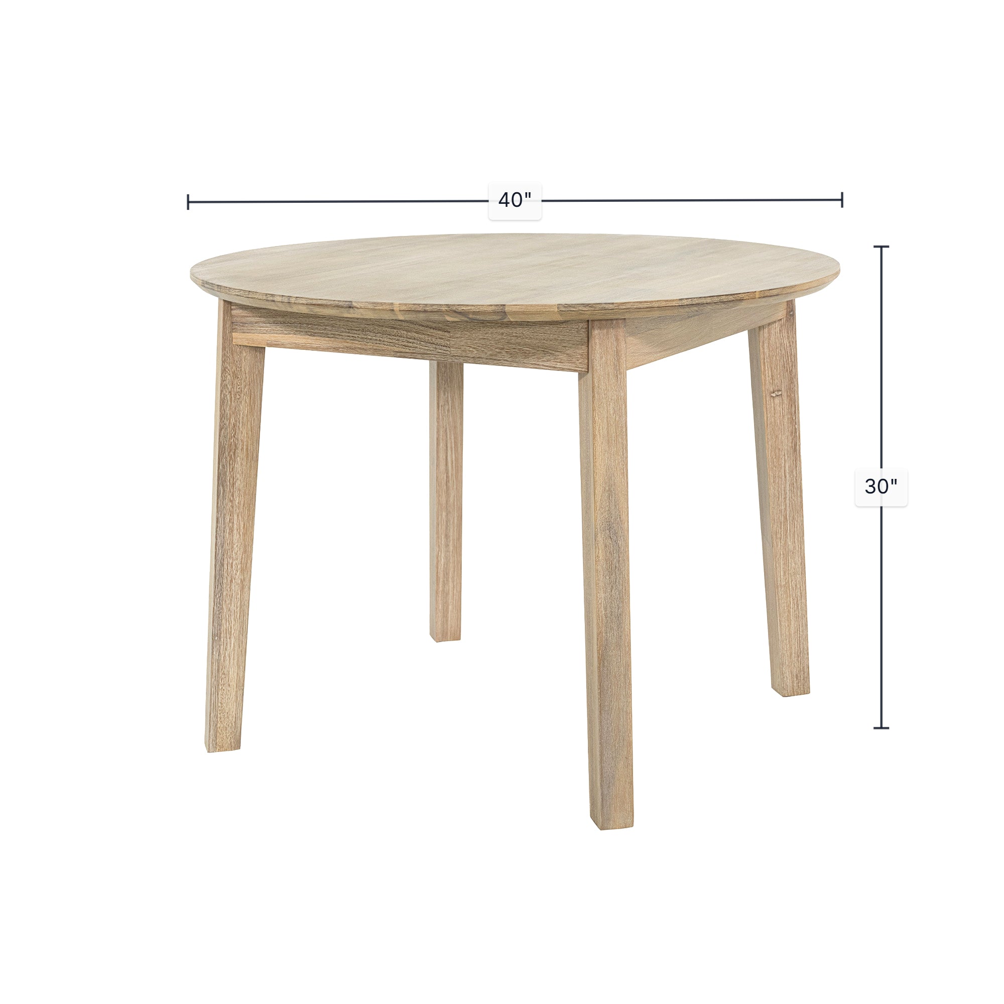 Gia Round Dining Table - Light Driftwood - Image 3