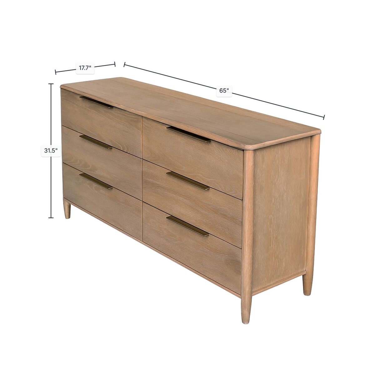 Kamelia 6 Drawer Dresser - Sand - Image 3