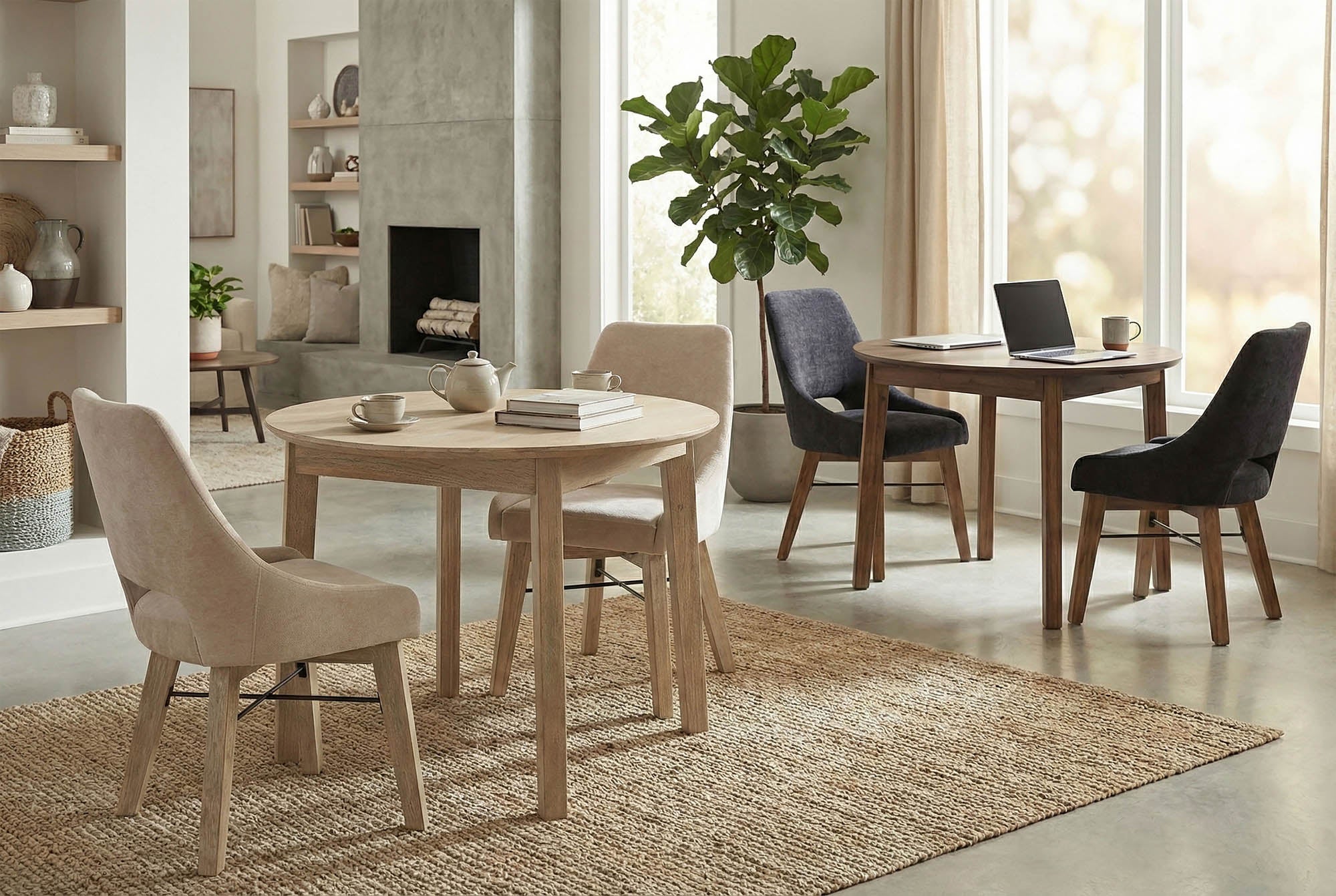 Gia Curved Dining Chair - Sand/Light Driftwood - Image 13