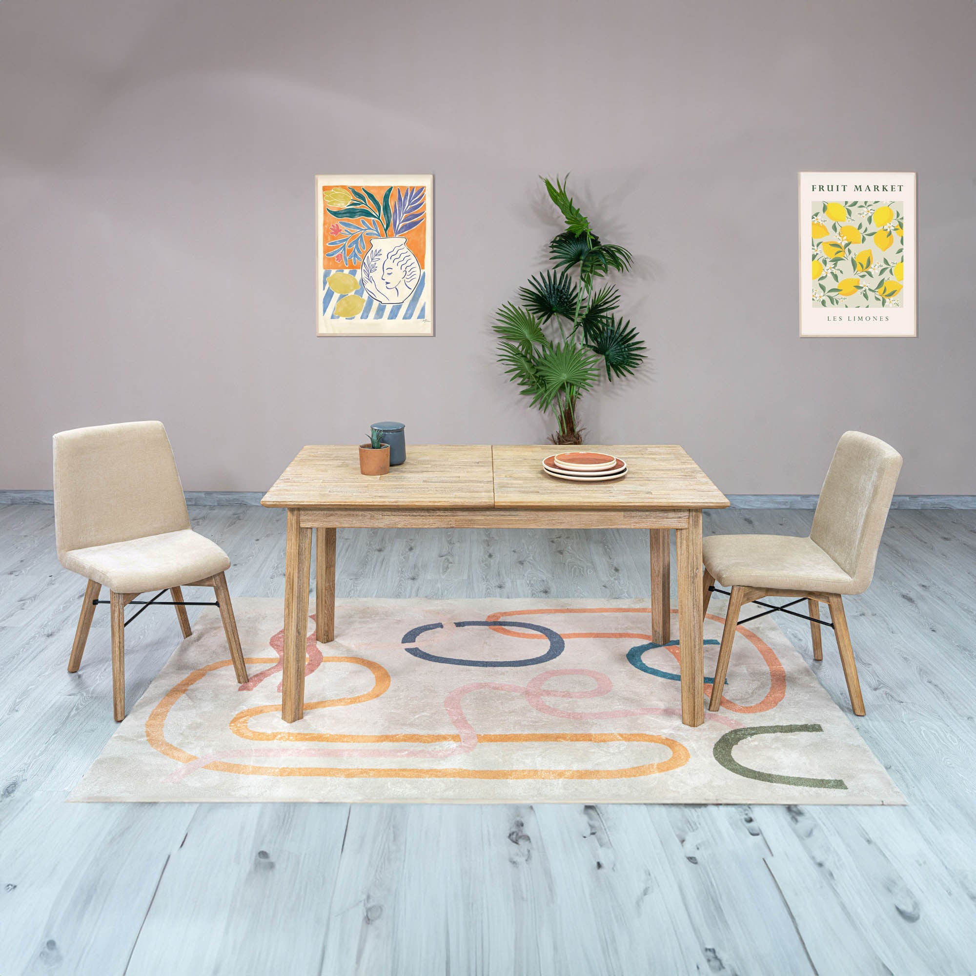 Gia Small Extension Dining Table w/ Butterfly System 55/71" - Light Driftwood - Image 14