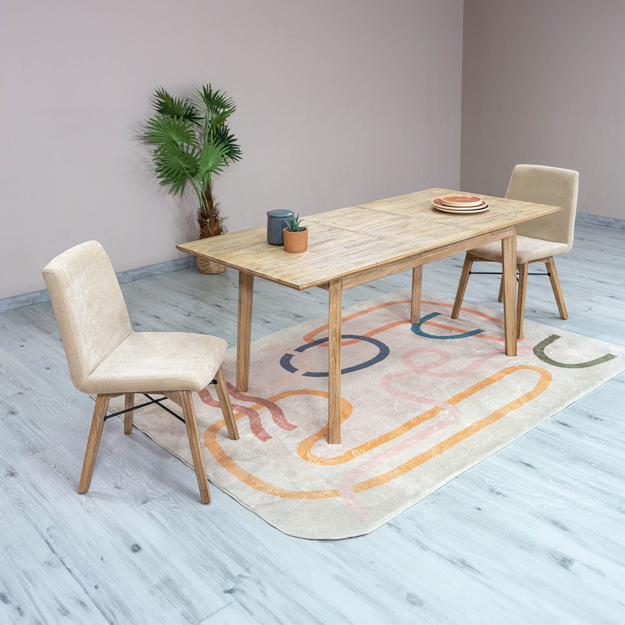 Gia Small Extension Dining Table w/ Butterfly System 55/71" - Light Driftwood - Image 15