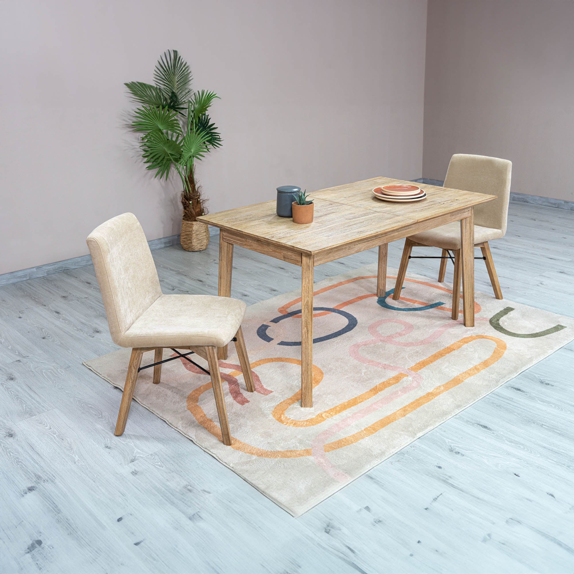 Gia Small Extension Dining Table w/ Butterfly System 55/71" - Light Driftwood - Image 16