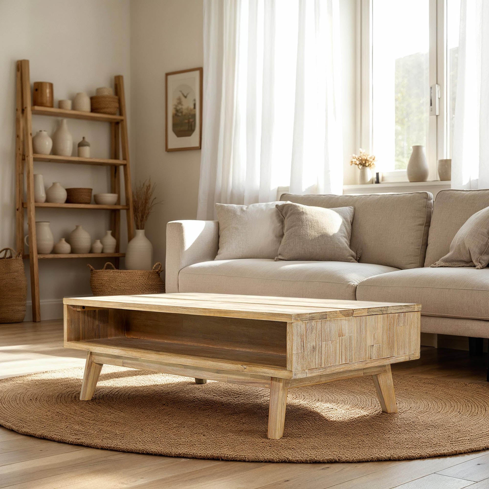 Gia Coffee Table w/ Lift Top - Light Driftwood - Image 17