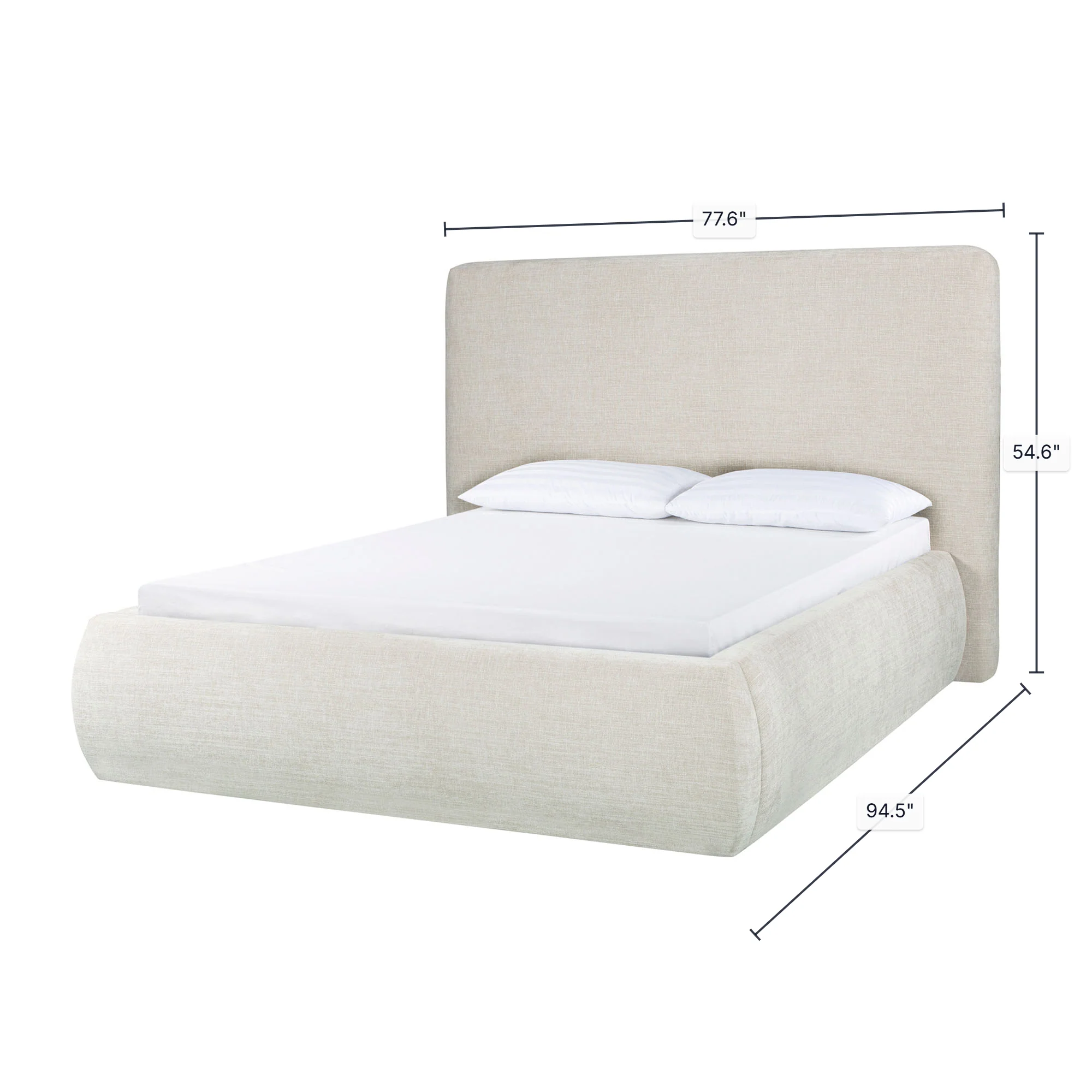 Oceana Queen Bed - Taupe - Image 3